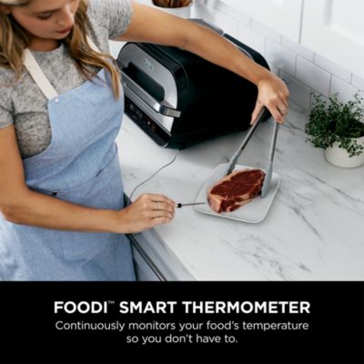 FG551 Foodi Smart XL 6 in 1 Indoor Grill with 4 Quart Air Fryer, Roast, Bake, Dehydrate, Broil, and Smart Cook System