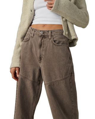 The Harlowe Seamed Wide Leg Jeans in Tiramisu