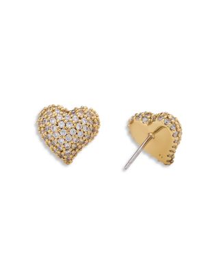 Amour Pav&eacute; Heart Stud Earrings