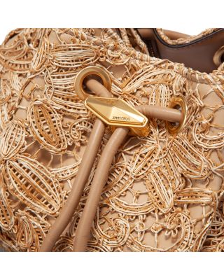 Cinch M Flower Woven Raffia Shoulder Bag