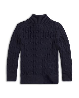 Boys' Cable Knit Cotton Full Zip Sweater - Big Kid, Little Kid