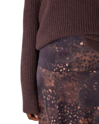 Spotted Animal Midi Satin Skirt