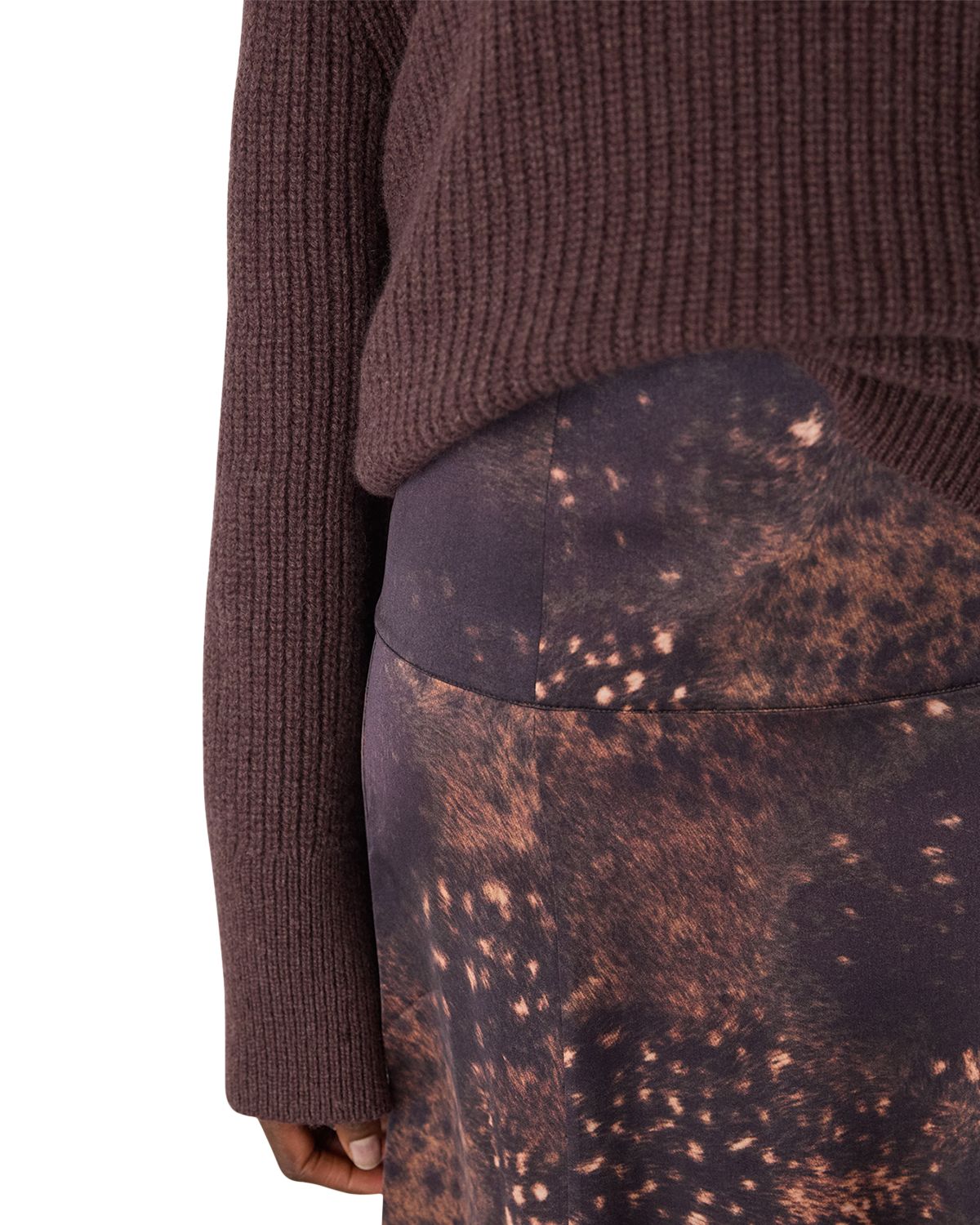 Spotted Animal Midi Satin Skirt thumbnail 4