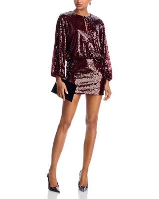 Sequin Long Sleeve Mini Dress - Exclusive