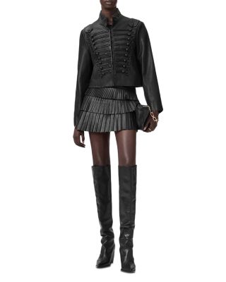 Nara Leather Pleated Skirt