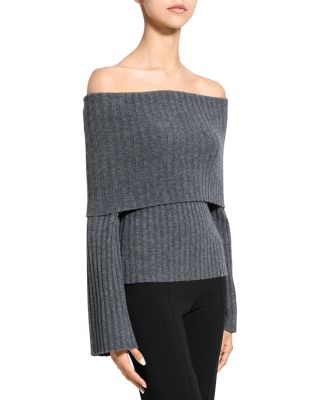 Foldover Off-the-Shoulder Sweater