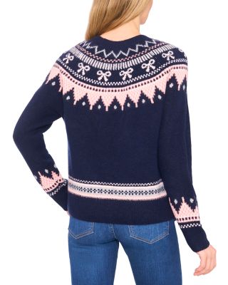 Ribbon Fair Isle Crewneck Sweater