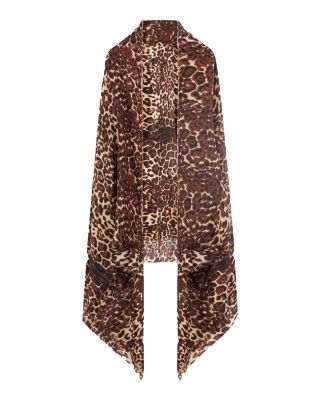 Ultrafine Leopard Print Cashmere Wrap