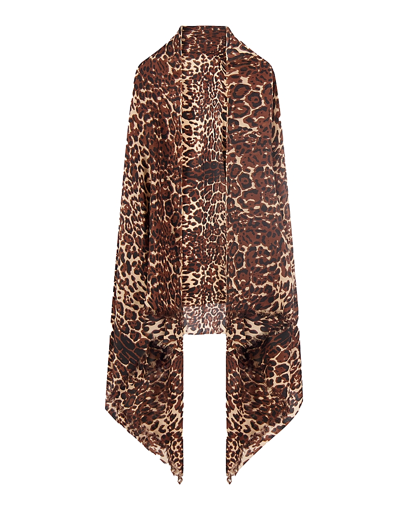 Sofia Cashmere Ultrafine Leopard Print Cashmere Wrap In Neutral