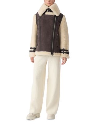 Rhoslyn Leather Shearling Moto Jacket