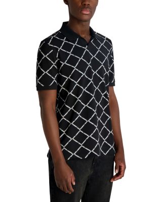 Open Collar Karl Logo Polo Shirt