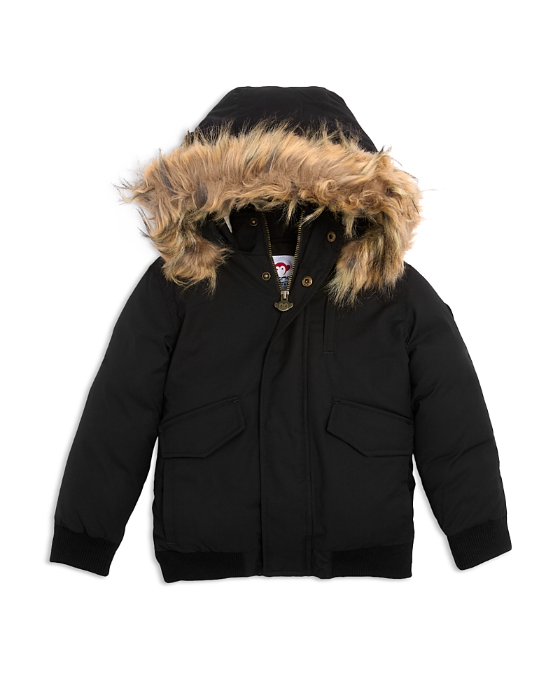 Appaman Boys' City Transit Faux Fur Trim Coat - Little Kid, Big Kid In Black