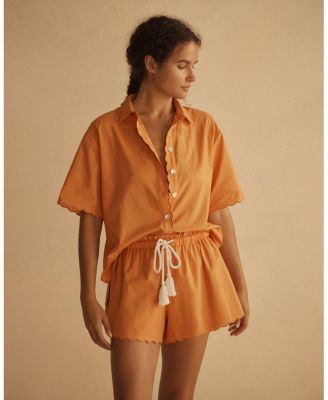 TANGELO&nbsp;Scallop Short Sleeve Shirt