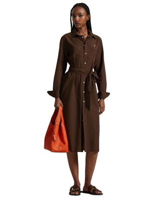 Cotton-Linen Belted Shirtdress