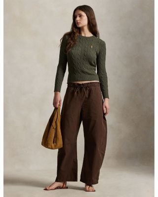 Cable-Knit Cotton Crewneck Sweater