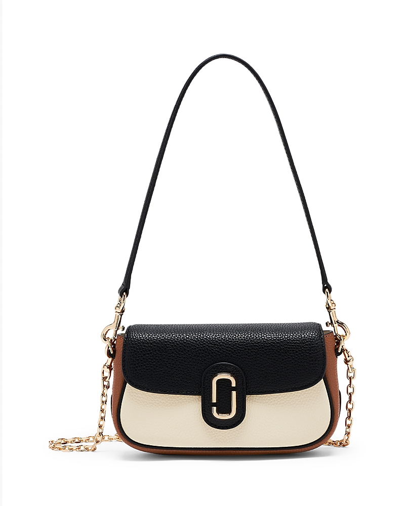 Marc Jacobs The Clover Colorblock Pebbled Leather Shoulder Bag In White