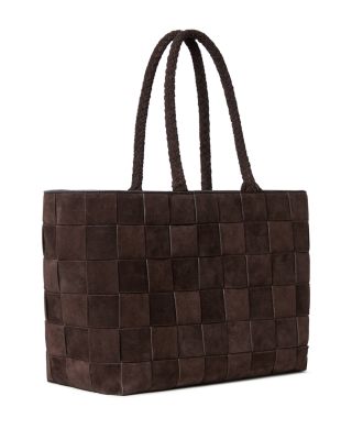 Klara Large Woven Suede Tote Bag