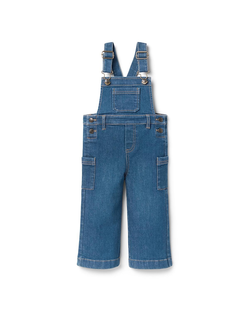 Janie and Jack Girls' Denim Overall in Medium Wash - Little Kid, Big Kid