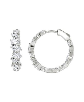 Mixed Shape Eternity Hoop in 14K White/Yellow Gold, 3.8ctw Lab Grown Diamonds