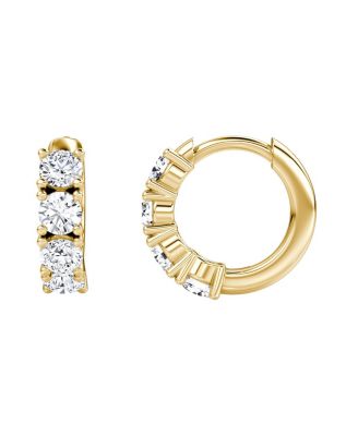  Half Eternity Huggie Hoop in 14K Yellow Gold, 0.8ctw Round Brilliant Lab Grown Diamonds