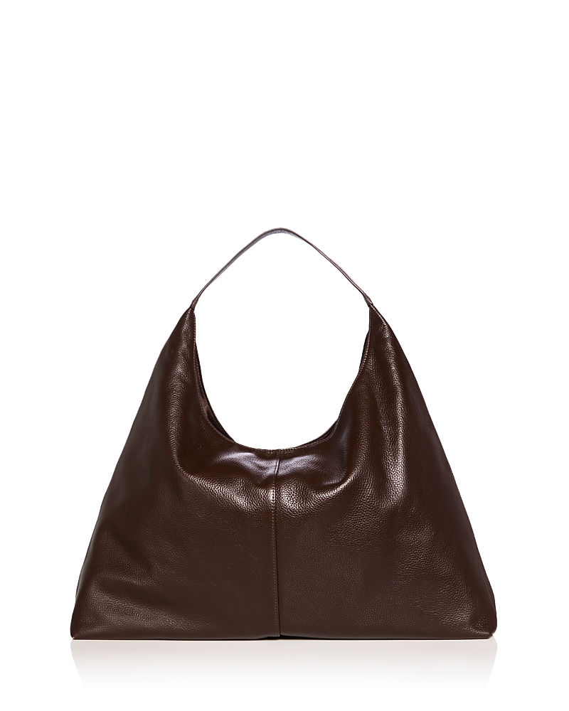 Aqua Slouchy Leather Hobo Tote - Exclusive In Brown