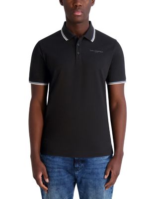 Short Sleeve Striped Trim Polo Shirt