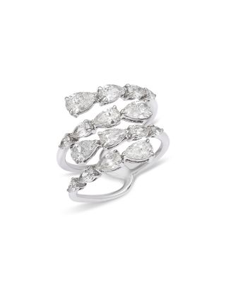 Luxe Collection Certified Lab Grown Diamond Pear Coil Ring in 14K White Gold, 2.0 tcw