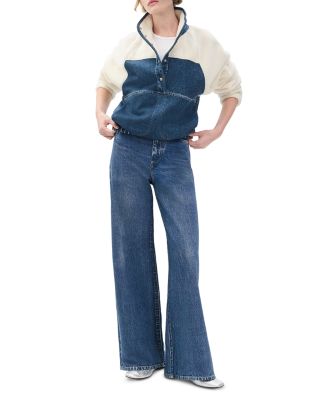 Miramar Sofie High Rise Wide Leg Terry Sweatpant Jeans in Almda