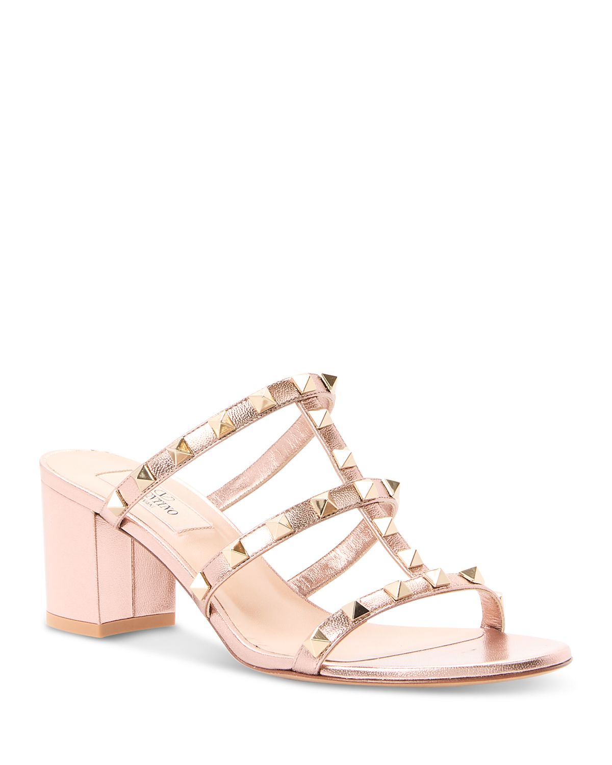 Valentino Garavani Women's Rockstud Block Heel Slide Sandals