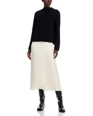 Cotton Jacquard Funnel Neck Sweater