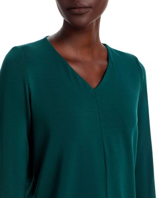 Fine Stretch Jersey Knit V Neck Top