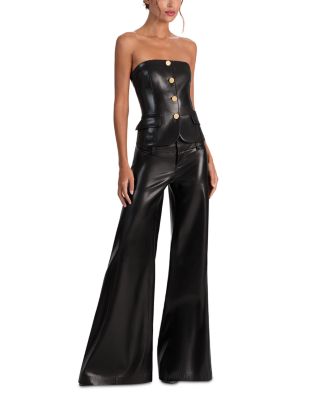 Madison Faux Leather Strapless Top