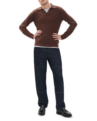 Charles Long Sleeve Wool Polo Sweater