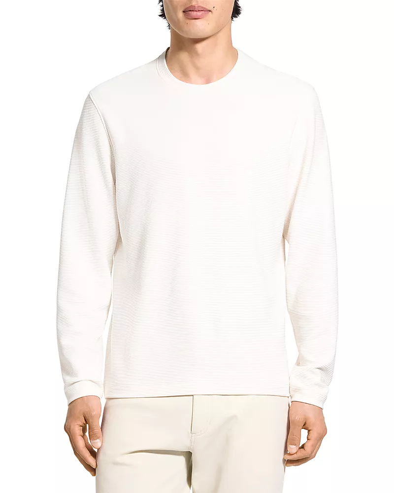 Theory Delroy in Studio T Jacquard Relaxed Fit Long Sleeve Tee
