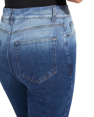 Lianna High Rise Slim Flare Leg Denim Jeans in Gradient Mid Wash