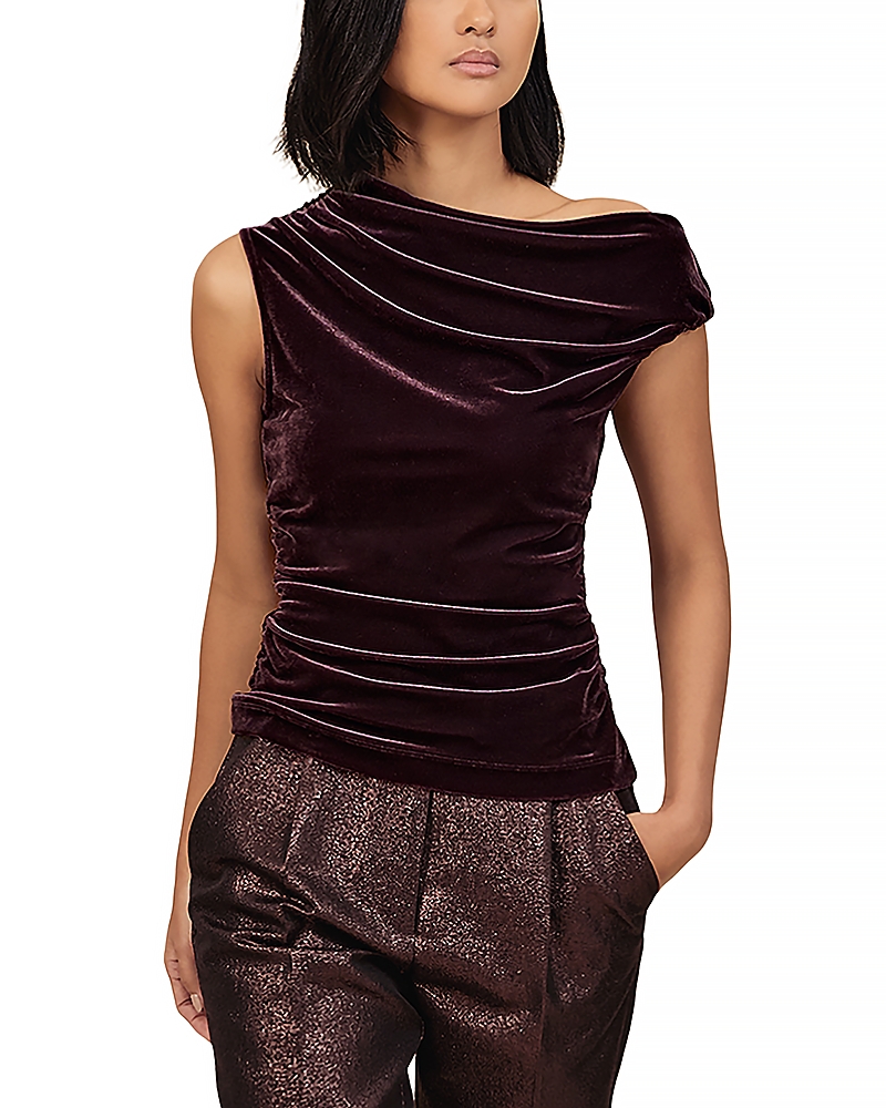 Reiss Demi Off the Shoulder Velvet Top
