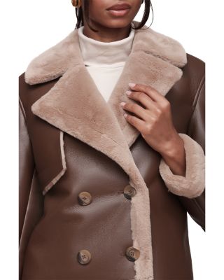 Double Breasted Faux Shearling Jacket