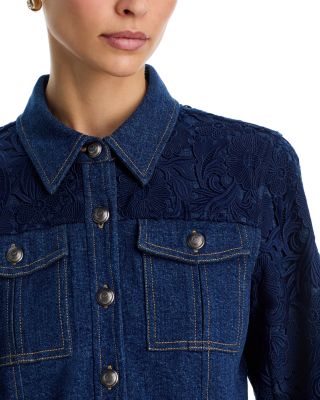 Kerrigan Lace Trim Denim Jacket
