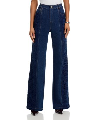 Cinq à Sept Lace Combo Francine Jeans in Navy/Ocean