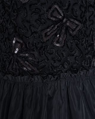 Chenille Sequin Mesh A Line Dress