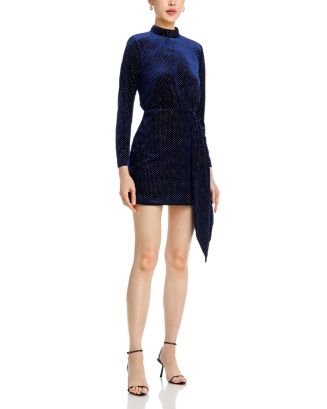 AQUA Studded Velvet Mini Dress - Exclusive