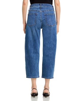 High Rise Cropped Barrel Jeans in Indigo - Exclusive