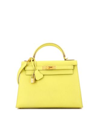 Kelly 28 Handbag Yellow Epsom with Gold Hardware