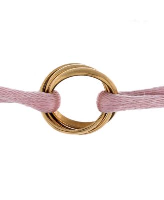  Trinity On Cord Bracelet Silk Cord with 18K Gold