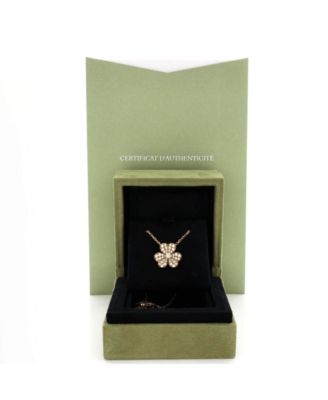 Small Frivole Pendant Necklace 18K Gold with Pave Diamonds, 14.75 - 16.5"