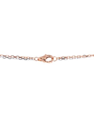 Love 3 Ring Pendant Necklace 18K Rose Gold and 18K White Gold with 6 Diamonds, 14.75 - 16"