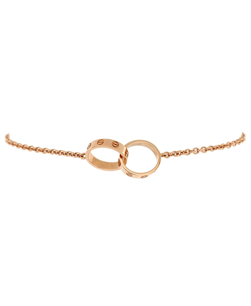 PRE-OWNED CARTIER Pre-owned Cartier Love Interlocking Bracelet 18k Rose Gold In Pink