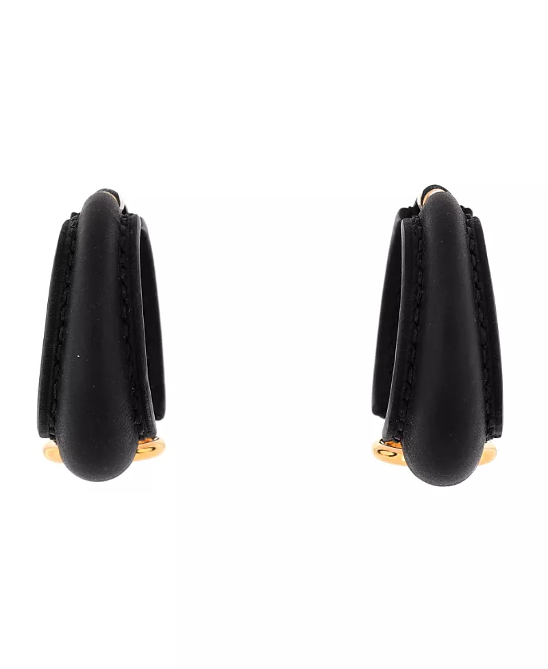 Pre-Owned HERMES Large Epure Equestre Earrings Leather with Metal