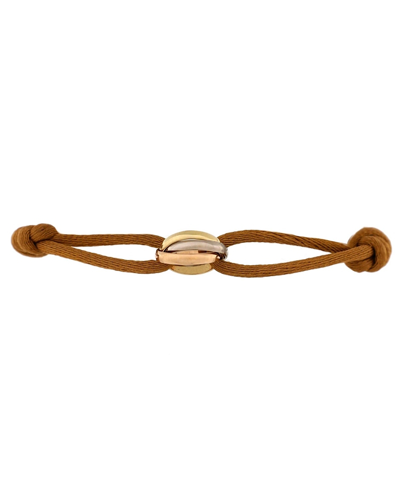 Pre-owned Pre-owned Cartier  Cartier Trinity On Cord Bracelet Silk Cord With 18k Tricolor Gold