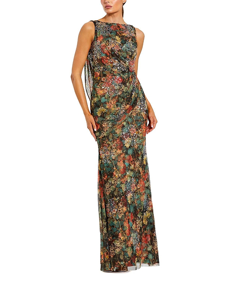 Mac Duggal 94263 Formal Long Floral Printed Evening Dress In Multi
